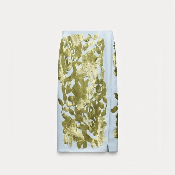 Zara Contrasting sequin high waist midi skirt ZW Collection Sz.XS